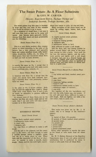 The Sweet Potato as a Flour Substitute, 1915 by George Washington Carver